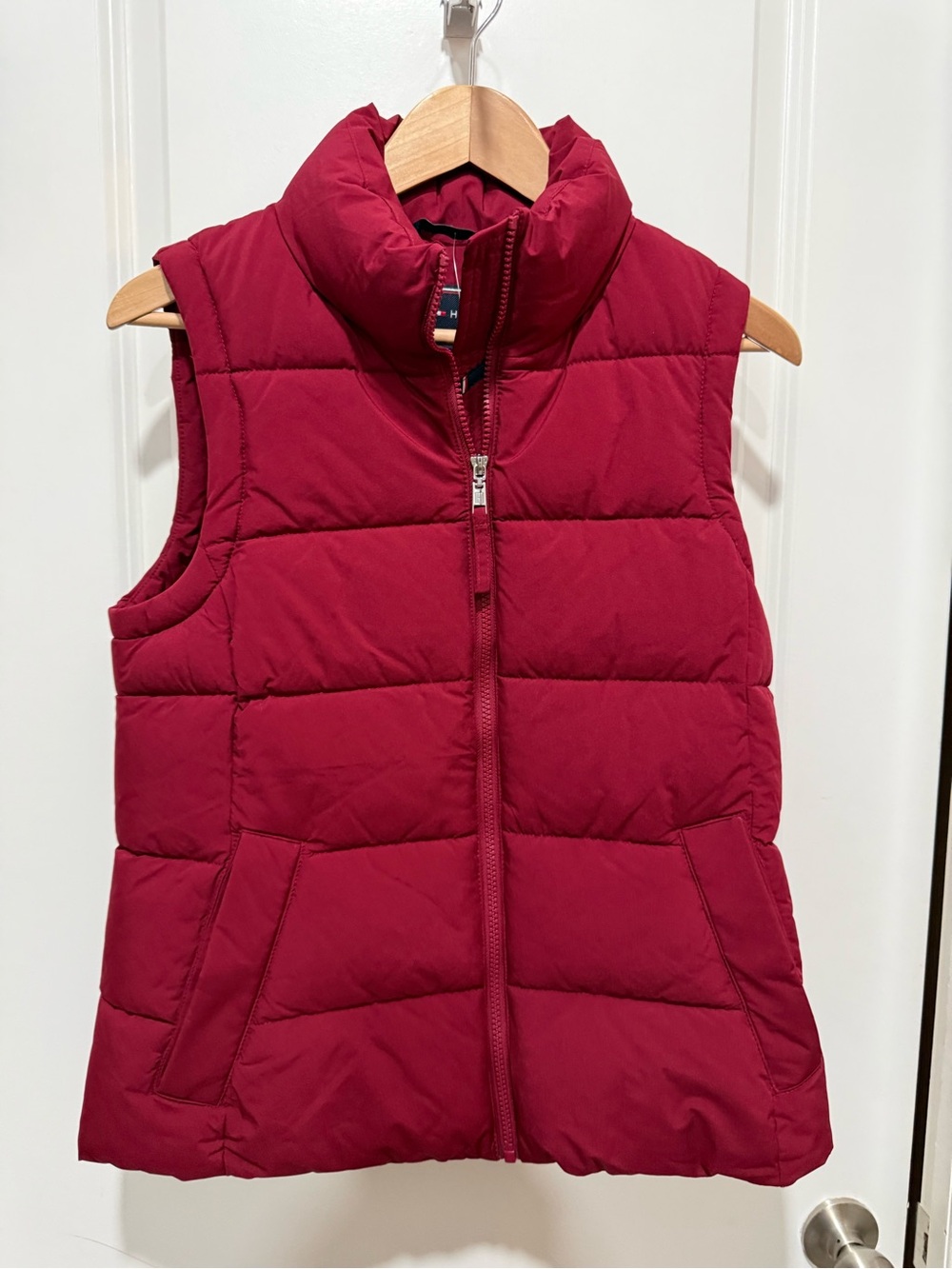 Tommy Hilfiger Burgundy Quilted Puffer Vest